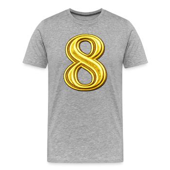 Signe du Huit d’Or - T-shirt bio Premium Homme - gris chiné - Devant - Damien (186cm)