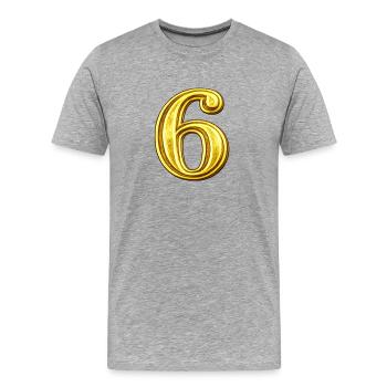 Goldene Ziffer 6 Ornament - Männer Premium Bio T-Shirt - Grau meliert - Vorne - Damien (186cm)