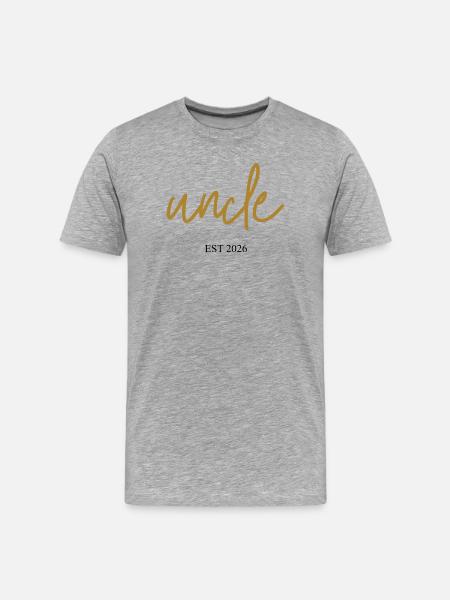 uncle est 2026 - Men's Premium Organic T-Shirt - heather grey