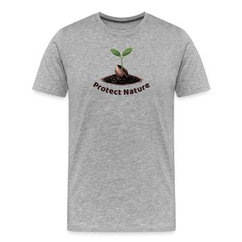 Protéger la nature - T-shirt bio Premium Homme - gris chiné - Devant - Damien (186cm)
