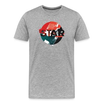 Star Grunge Circle Design - Men's Premium Organic T-Shirt - heather grey - Front - Damien (186cm)