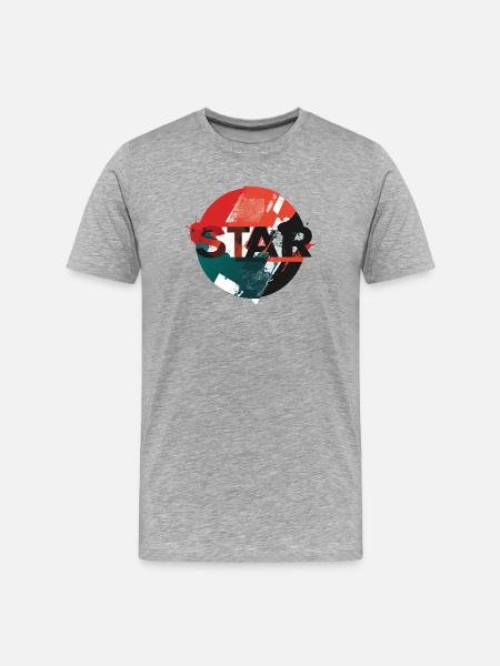 Star Grunge Circle Design - Men's Premium Organic T-Shirt - heather grey