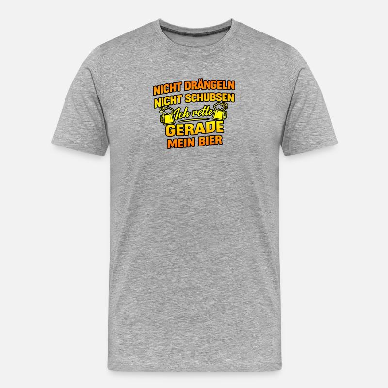 Bier retten - Männer Premium Bio T-Shirt - Grau meliert