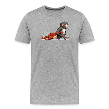 On t’aime Punch - T-shirt bio Premium Homme - gris chiné - Devant - Damien (186cm)