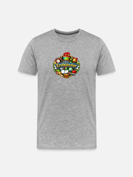 First graders learning school - Men's Premium Organic T-Shirt - heather grey