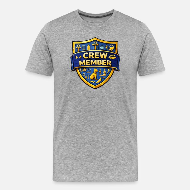 Crew Member Shield Emblem - Männer Premium Bio T-Shirt - Grau meliert