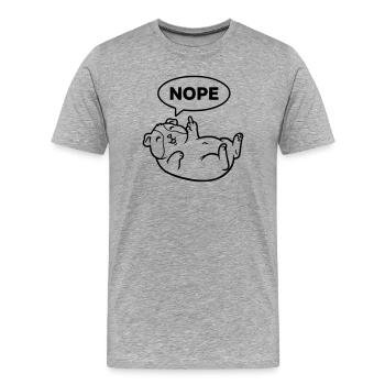Contour du majeur en cochon d’Inde - T-shirt bio Premium Homme - gris chiné - Devant - Damien (186cm)