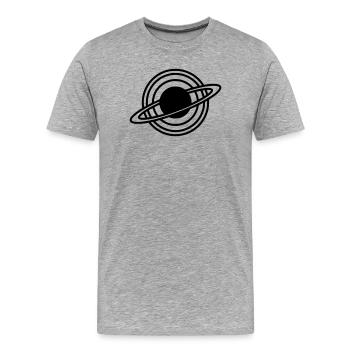 Saturn Planet Rings Silhouette - Men's Premium Organic T-Shirt - heather grey - Front - Damien (186cm)