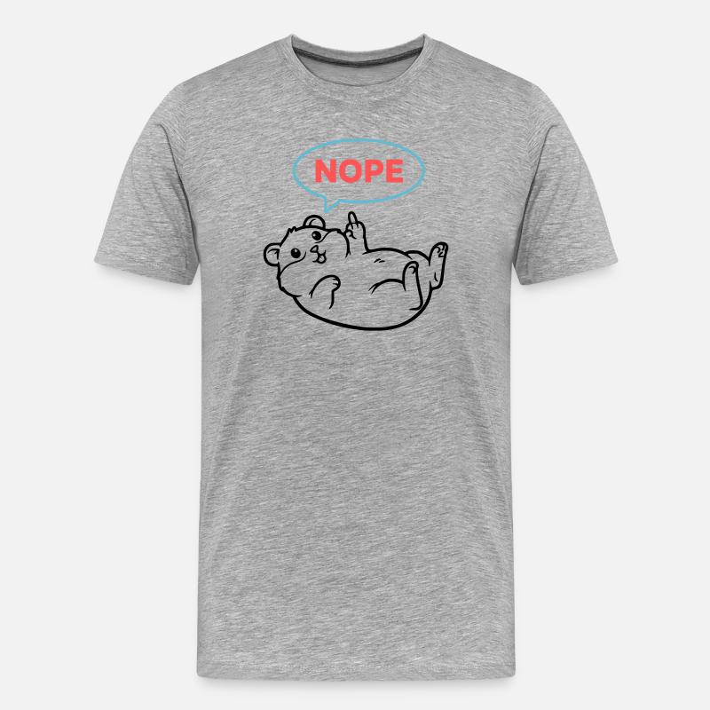 Hamster Nope Comic Farbig - Männer Premium Bio T-Shirt - Grau meliert