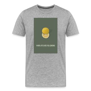 Quand la vie te donne des citrons Serve - T-shirt bio Premium Homme - gris chiné - Devant - Damien (186cm)