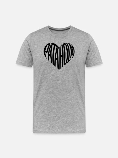 Pataholm Heart Font - Men's Premium Organic T-Shirt - heather grey