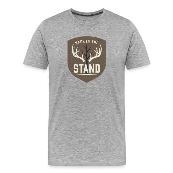 Chasseur à queue blanche Chasse au cerf - T-shirt bio Premium Homme - gris chiné - Devant - Damien (186cm)