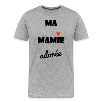 GRANNY. MAMMA. GRANDMOTHER. MOTHER'S DAY. PARTY - Men's Premium Organic T-Shirt - heather grey - Front - Damien (186cm)