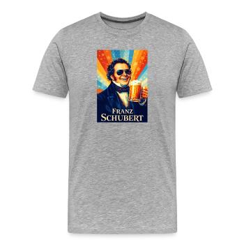 Franz Schubert Beer Poster Retro - Men's Premium Organic T-Shirt - heather grey - Front - Damien (186cm)