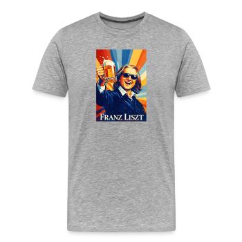 Franz Liszt Pop Art Toast Tea - Men's Premium Organic T-Shirt - heather grey - Front - Damien (186cm)