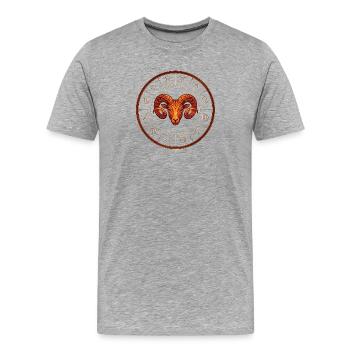 Ram - Men's Premium Organic T-Shirt - heather grey - Front - Damien (186cm)