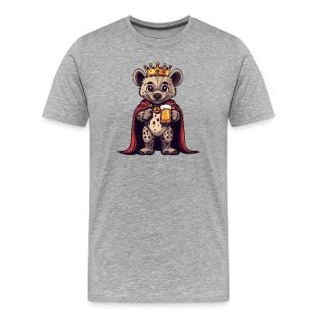 Roi de la Bière Hyène - T-shirt bio Premium Homme - gris chiné - Devant - Damien (186cm)