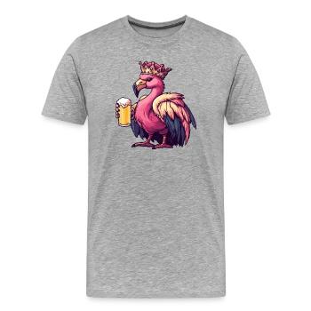 Roi de la Bière Flamant - T-shirt bio Premium Homme - gris chiné - Devant - Damien (186cm)