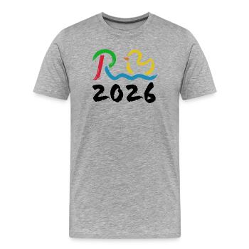 Rente 2026 - Ruhestand - Pension - Männer Premium Bio T-Shirt - Grau meliert - Vorne - Damien (186cm)