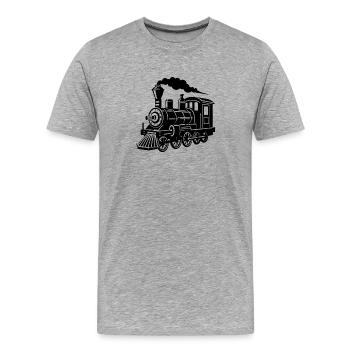 Locomotives - Men's Premium Organic T-Shirt - heather grey - Front - Damien (186cm)