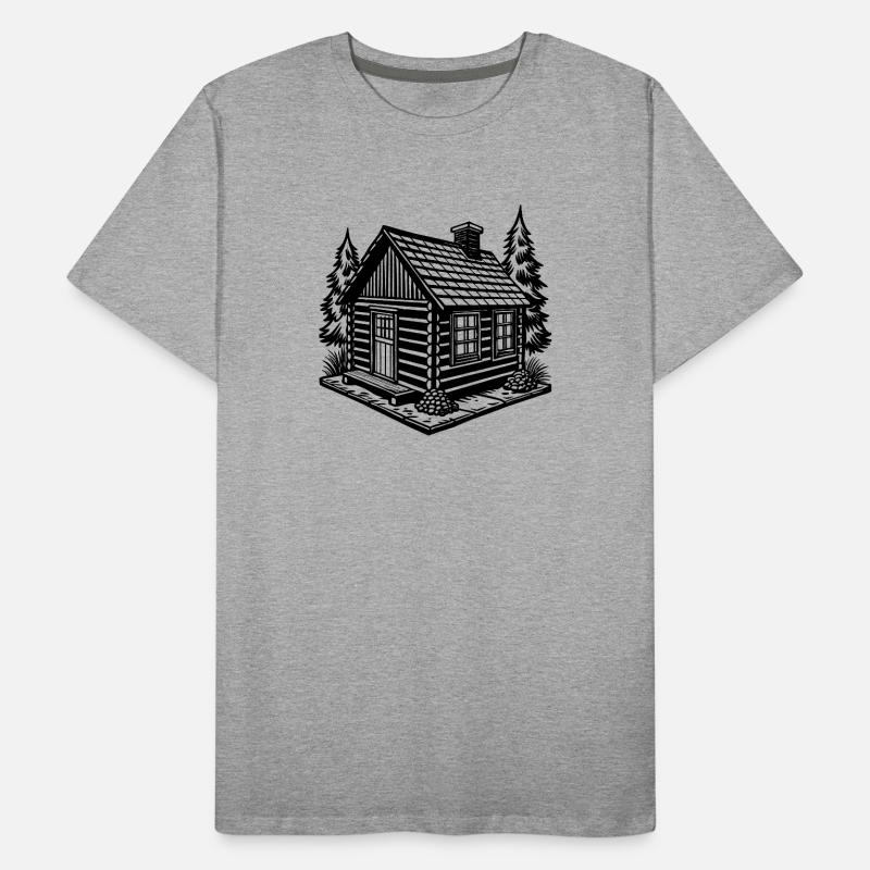 Log cabin Men's Premium Organic T-Shirt