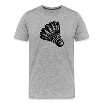 Tattoo Badminton - Sport mit Geschwindigkeit - Männer Premium Bio T-Shirt - Grau meliert - Vorne - Damien (186cm)