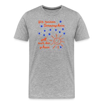 Sonnenschein  - Männer Premium Bio T-Shirt - Grau meliert - Vorne - Damien (186cm)
