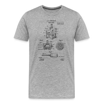 Plan de brevet pour four à pizza - T-shirt bio Premium Homme - gris chiné - Devant - Damien (186cm)
