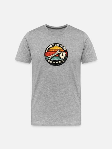 Procrastination with tools and watches - Men's Premium Organic T-Shirt - heather grey