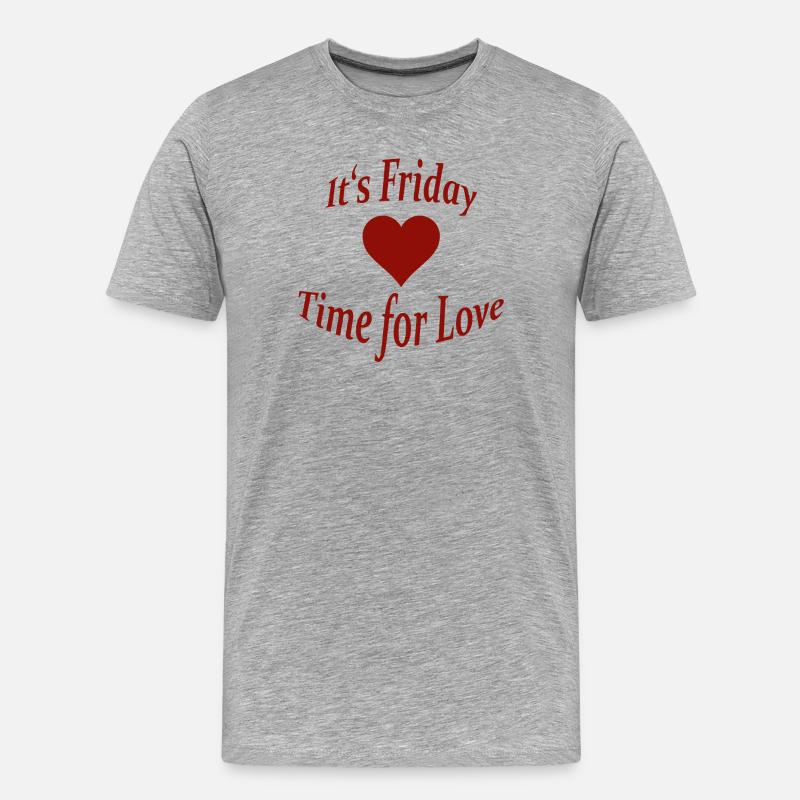 FRIDAY - TIME FOR LOVE - Männer Premium Bio T-Shirt - Grau meliert