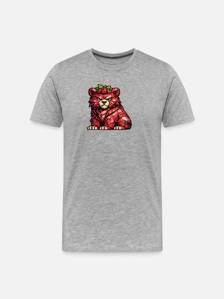 Raspberry Bear Cubism Version - Men's Premium Organic T-Shirt - heather grey