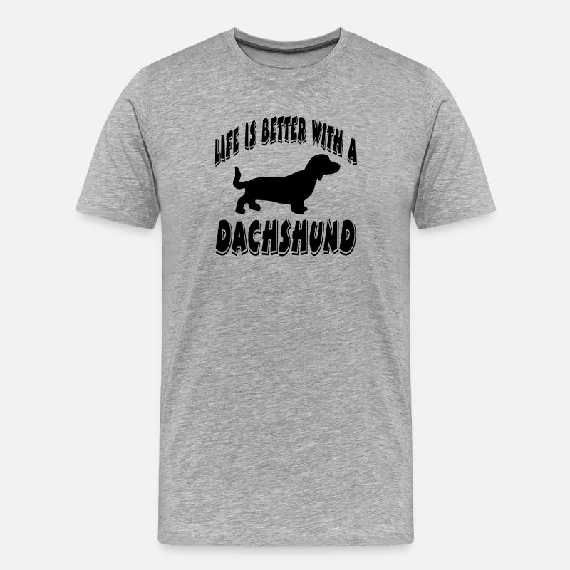 Dackel - Männer Premium Bio T-Shirt - Grau meliert