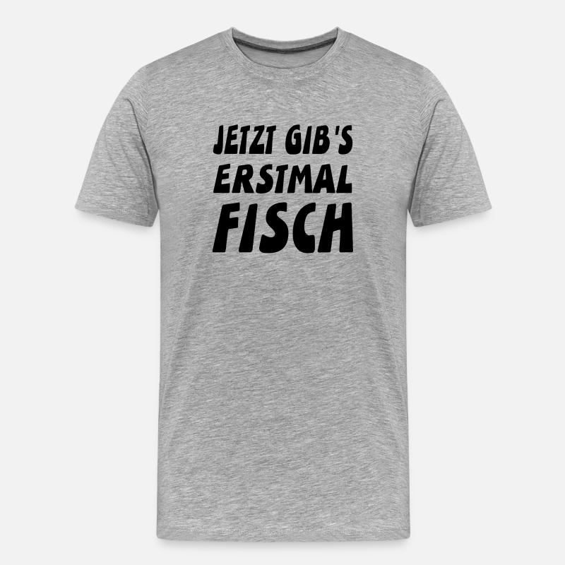 Fisch - Männer Premium Bio T-Shirt - Grau meliert