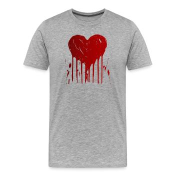 Red Heart - Männer Premium Bio T-Shirt - Grau meliert - Vorne - Damien (186cm)