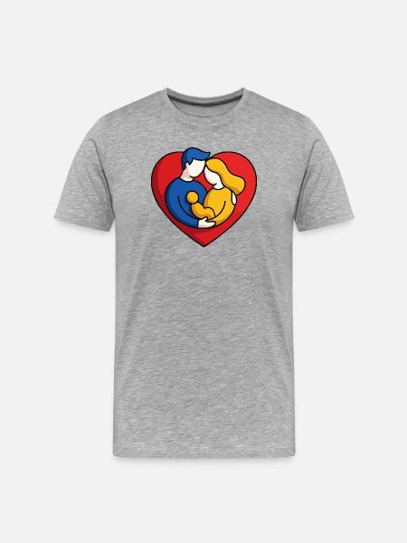 Heartwarming Family Hug - Men's Premium Organic T-Shirt - heather grey