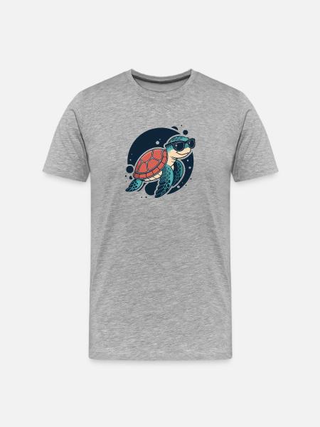 Stylish turtle sunglasses - Men's Premium Organic T-Shirt - heather grey