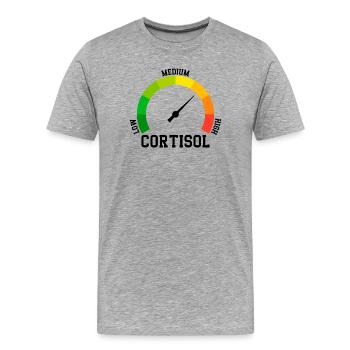 Niedriges Cortisol, sogar niedriger Wert - Männer Premium Bio T-Shirt - Grau meliert - Vorne - Damien (186cm)
