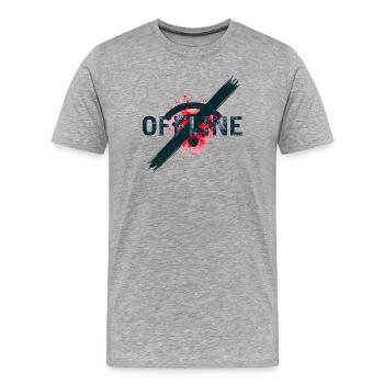 Chroniquement hors ligne - Art de détox numérique - T-shirt bio Premium Homme - gris chiné - Devant - Damien (186cm)