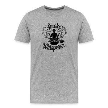  Smoke Whisperer Grillmeister BBQ Smoker Guru - Männer Premium Bio T-Shirt - Grau meliert - Vorne - Damien (186cm)