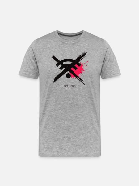 Chronically Offline - Digital Detox Art - Men's Premium Organic T-Shirt - heather grey
