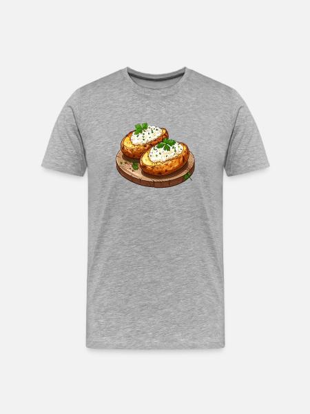 Jacket potatoes with quark - Men's Premium Organic T-Shirt - heather grey