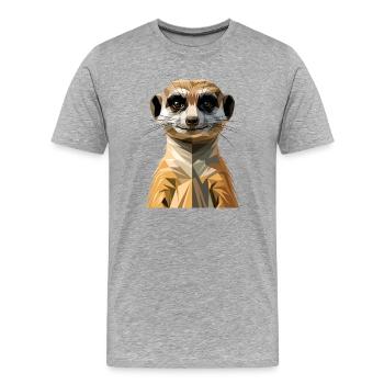 Meerkat Meerkat Sweet Suricate Mongoose - Men's Premium Organic T-Shirt - heather grey - Front - Damien (186cm)