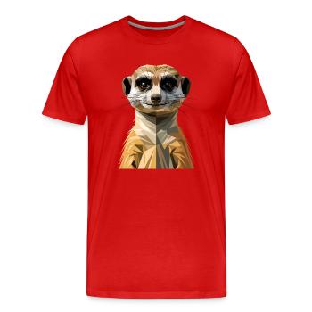 Suricate Suricate Douce Mangouste Suricate - T-shirt bio Premium Homme - rouge - Devant - Damien (186cm)