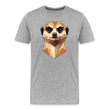 Meerkat Meerkat Sweet Suricate Mongoose - Men's Premium Organic T-Shirt - heather grey - Front - Damien (186cm)