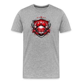 Boxing Gloves Crest - Men's Premium Organic T-Shirt - heather grey - Front - Damien (186cm)
