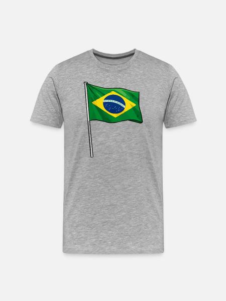 Brazilian flag art - Men's Premium Organic T-Shirt - heather grey
