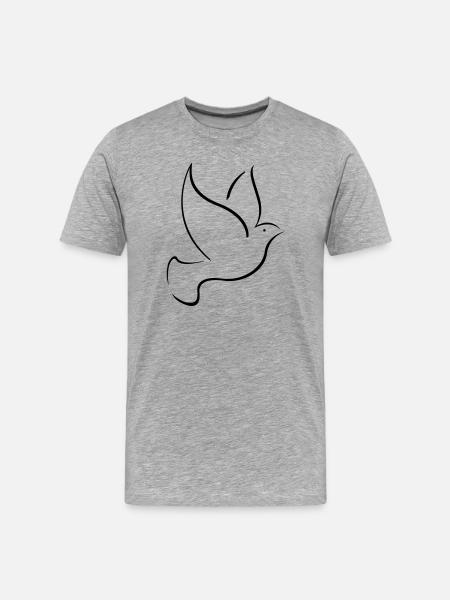 bird dove bird peace - Men's Premium Organic T-Shirt - heather grey