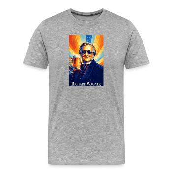 Richard Wagner - Männer Premium Bio T-Shirt - Grau meliert - Vorne - Damien (186cm)