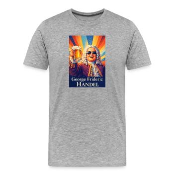 George Frideric Handel - Männer Premium Bio T-Shirt - Grau meliert - Vorne - Damien (186cm)
