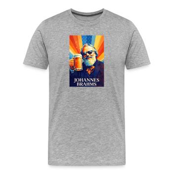 Johannes Brahms - T-shirt bio Premium Homme - gris chiné - Devant - Damien (186cm)
